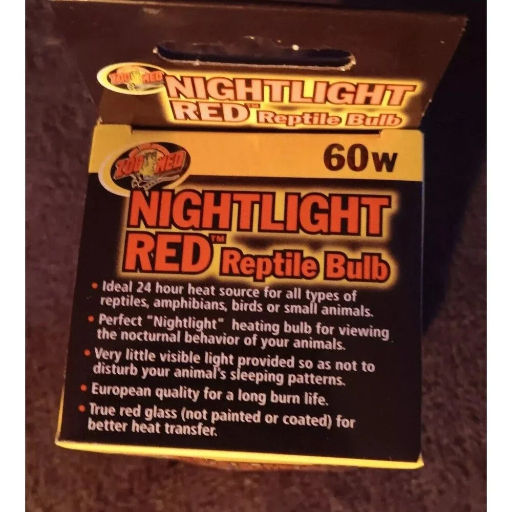 Heat Bulb New Zoo Med Nightlight Red Reptile 60 WattHeat Lizard